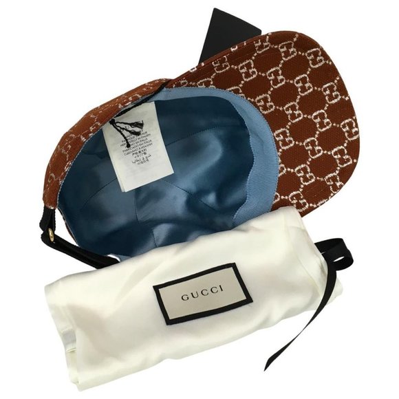 Gucci Women's Monogram GG Wool Blend Hat Strap Adjustable Brown Color Sz M, L - Picture 8 of 11